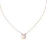 Gold 2Ct Bezel Setting Solitaire Emerald Lab Grown Diamond Fifi Pendant