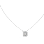 Gold 2Ct Bezel Setting Solitaire Emerald Lab Grown Diamond Fifi Pendant