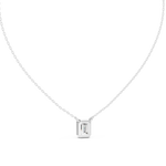 Gold 2Ct Bezel Setting Solitaire Emerald Lab Grown Diamond Fifi Pendant