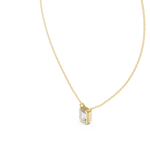 Gold 2Ct Bezel Setting Solitaire Emerald Lab Grown Diamond Fifi Pendant