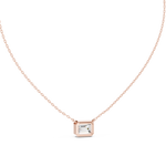 Gold 2 5Ct Bezel Solitaire Emerald Lab Grown Diamond Bailey Pendant