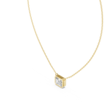 Gold 2 5Ct Bezel Solitaire Emerald Lab Grown Diamond Bailey Pendant