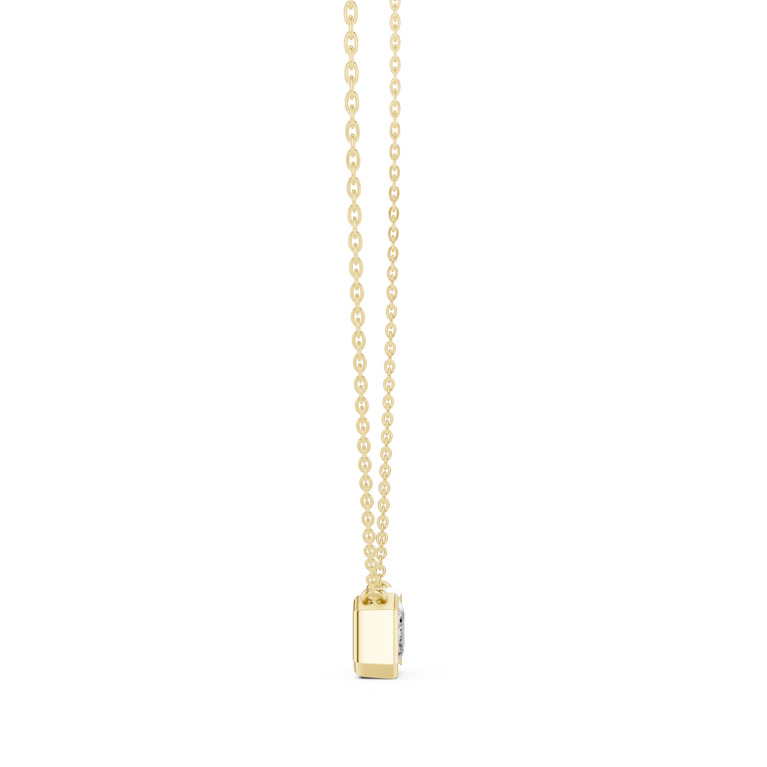 Gold 2 5Ct Bezel Solitaire Emerald Lab Grown Diamond Bailey Pendant