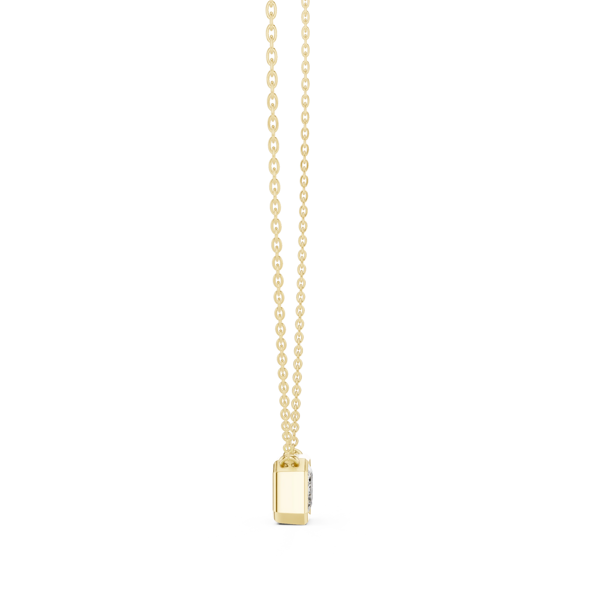 Gold 2 5Ct Bezel Solitaire Emerald Lab Grown Diamond Bailey Pendant