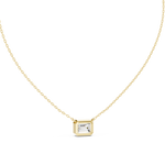 Gold 2 5Ct Bezel Solitaire Emerald Lab Grown Diamond Bailey Pendant