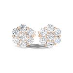 Gold Floral Cluster Design Round Lab Grown Diamond Gavyn Earring