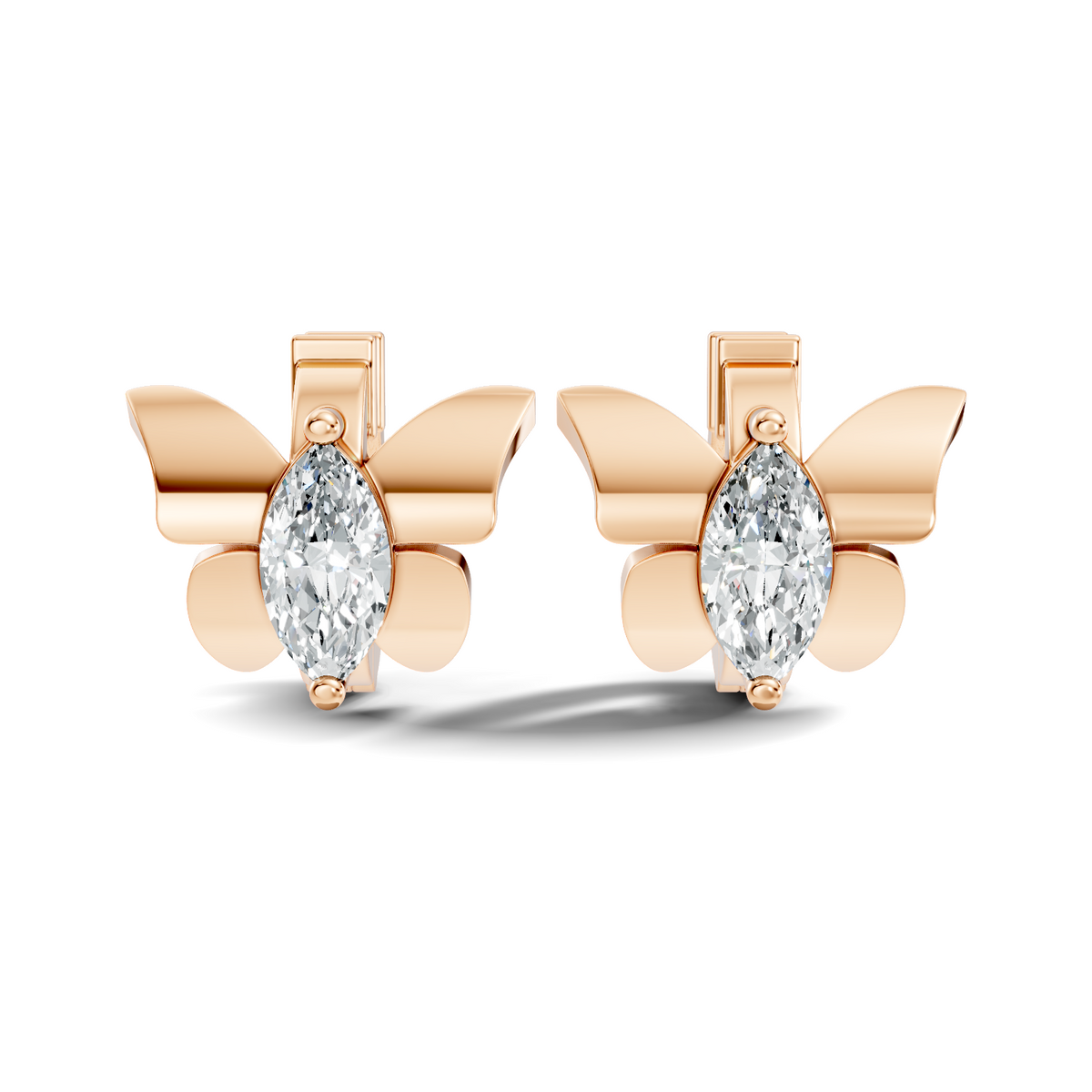 Gold Cluster Pave Marquise Lab Grown Diamond Fynel Earring
