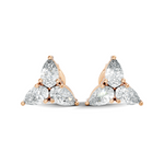 Gold 1Ct Trillion Cluster Design Pear Lab Grown Diamond Jazra Earring