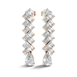 Gold 2Ct Zigzag Emerald Cluster Drop Lab Grown Diamond Quyra Earring