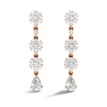 Gold 2Ct Cluster Floral Pear Lab Grown Diamond Dovyn Earring