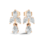 Gold Floral Drop Design Marquise Lab Grown Diamond Arvex Earring