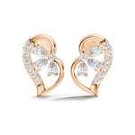 Gold Swirl Petal Pear Lab Grown Diamond Gorix Earring