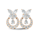Gold 1Ct Swirl Halo Drop Design Pear Lab Grown Diamond Wylin Earring