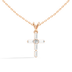 Gold Cluster Setting Baguette Lab Grown Diamond Aevinl Pendant