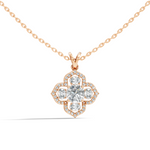 Gold 1Ct Halo Round Lab Grown Diamond Zirex Pendant