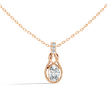 Gold Solitaire Drop Oval Lab Grown Diamond Noira Pendant
