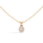 Gold Halo Oval Lab Grown Diamond Elura Pendant