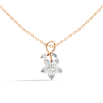 Gold Floral Drop Pear Lab Grown Diamond Isvya Pendant