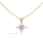 Gold Floral Marquise Lab Grown Diamond Sivra Pendant