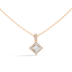 Gold Halo Setting Princess Lab Grown Diamond Arlyn Pendant