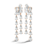 Gold 3Ct Emerald Swirl Cluster Lab Grown Diamond Zoryn Earring