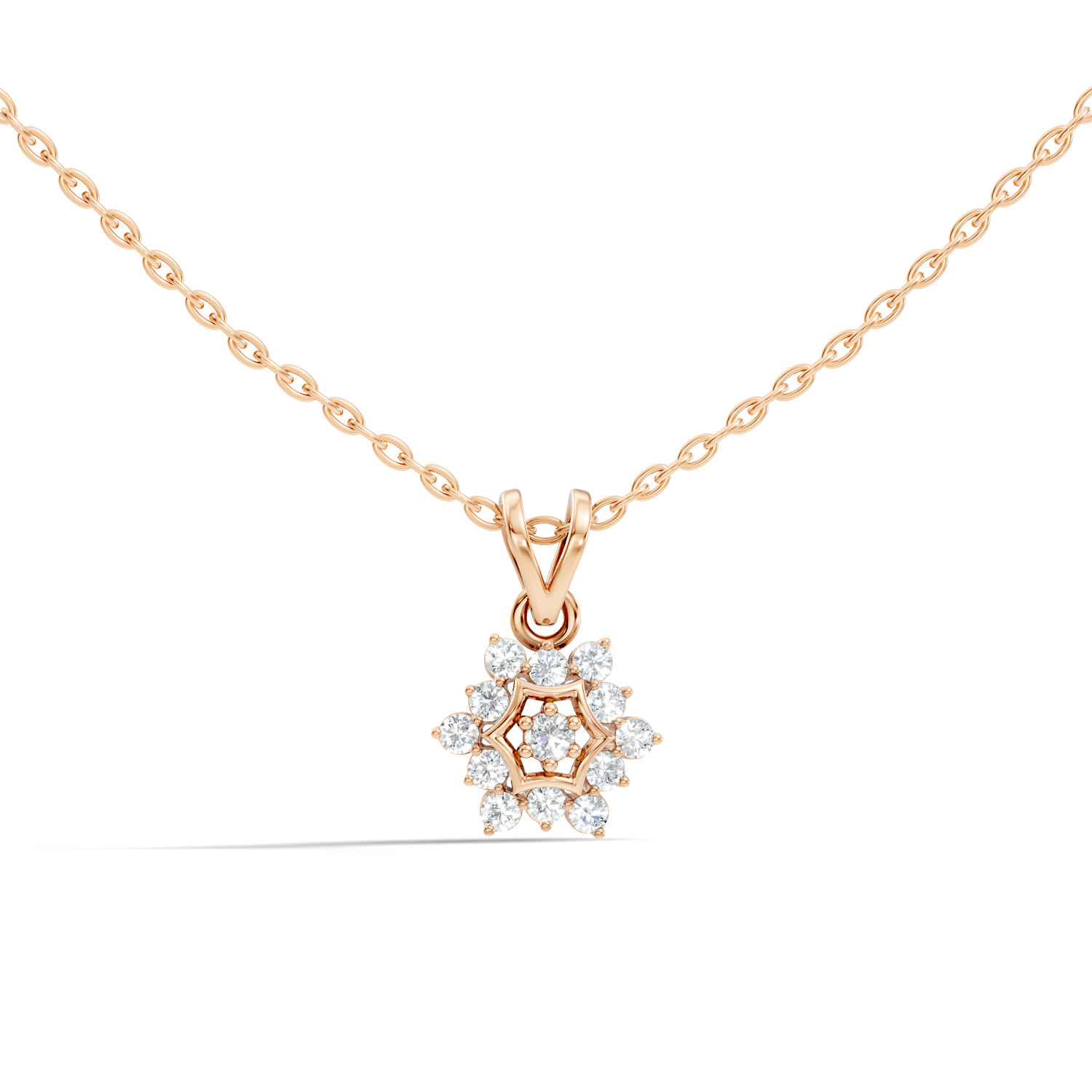 Gold Halo Round Lab Grown Diamond Avyne Pendant