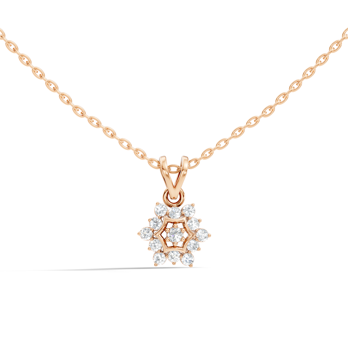 Gold Halo Round Lab Grown Diamond Avyne Pendant