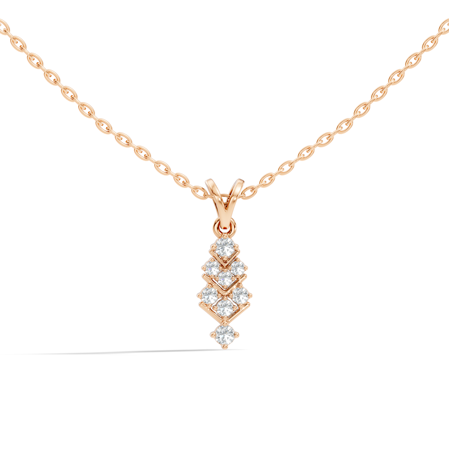 Gold Channel Round Lab Grown Diamond Kiyra Pendant