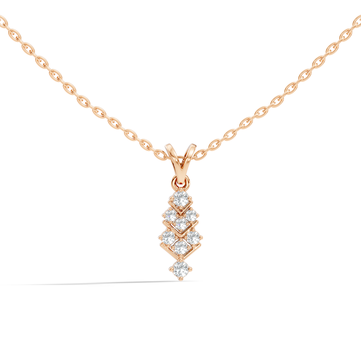 Gold Channel Round Lab Grown Diamond Kiyra Pendant
