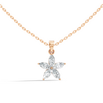 Gold Floral Marquise Lab Grown Diamond Zivon Pendant