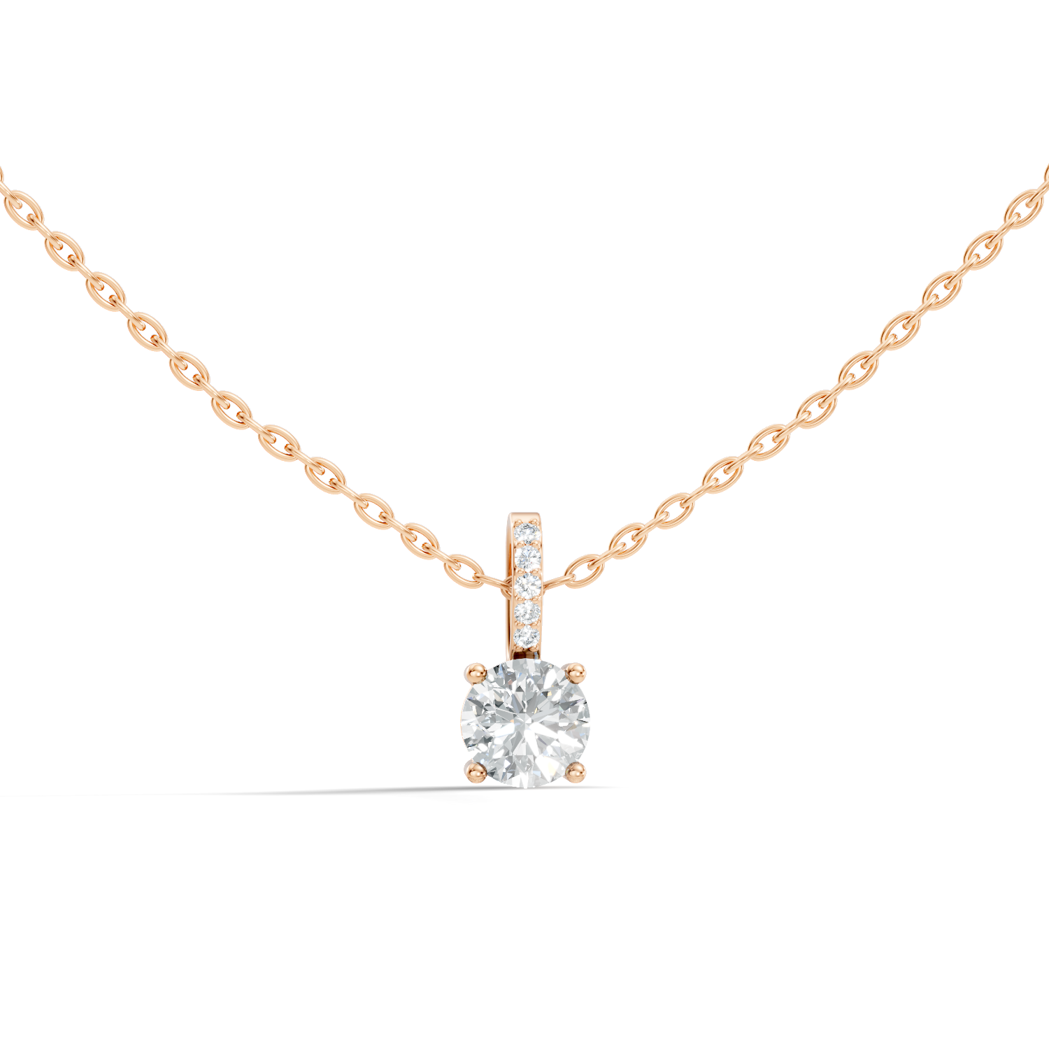Gold Solitaire Bail Round Lab Grown Diamond Kyree Pendant