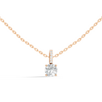 Gold Solitaire Bail Round Lab Grown Diamond Kyree Pendant