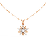 Gold Floral Cluster Round Lab Grown Diamond Orlix Pendant