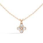 Gold Clover Motif Pear Lab Grown Diamond Revia Pendant