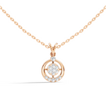 Gold Circle Motif Round Lab Grown Diamond Irya Pendant