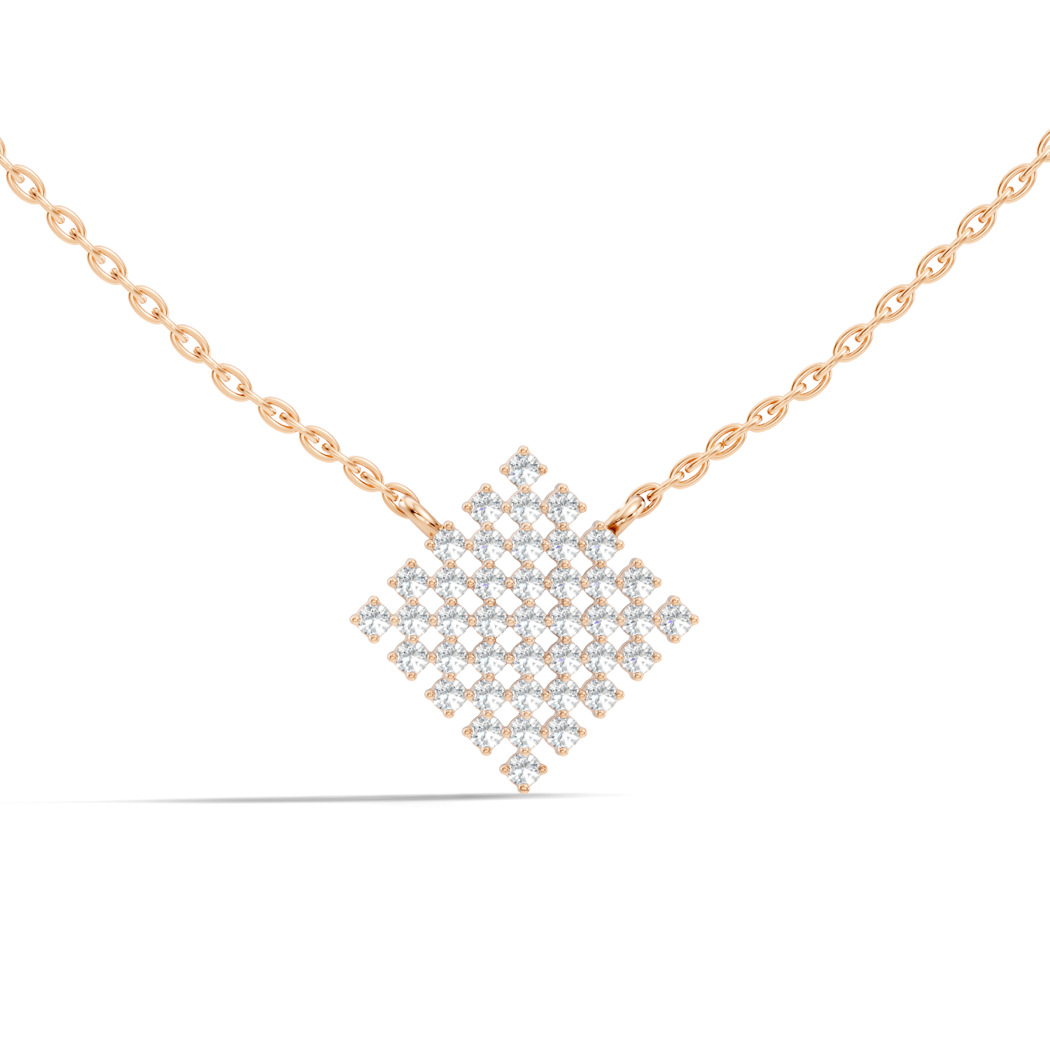 Gold Cluster Round Lab Grown Diamond Tivra Pendant