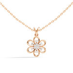 Gold Floral Openwork Round Lab Grown Diamond Nixra Pendant
