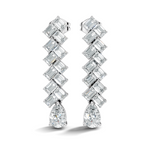 Gold 2Ct Zigzag Emerald Cluster Drop Lab Grown Diamond Quyra Earring