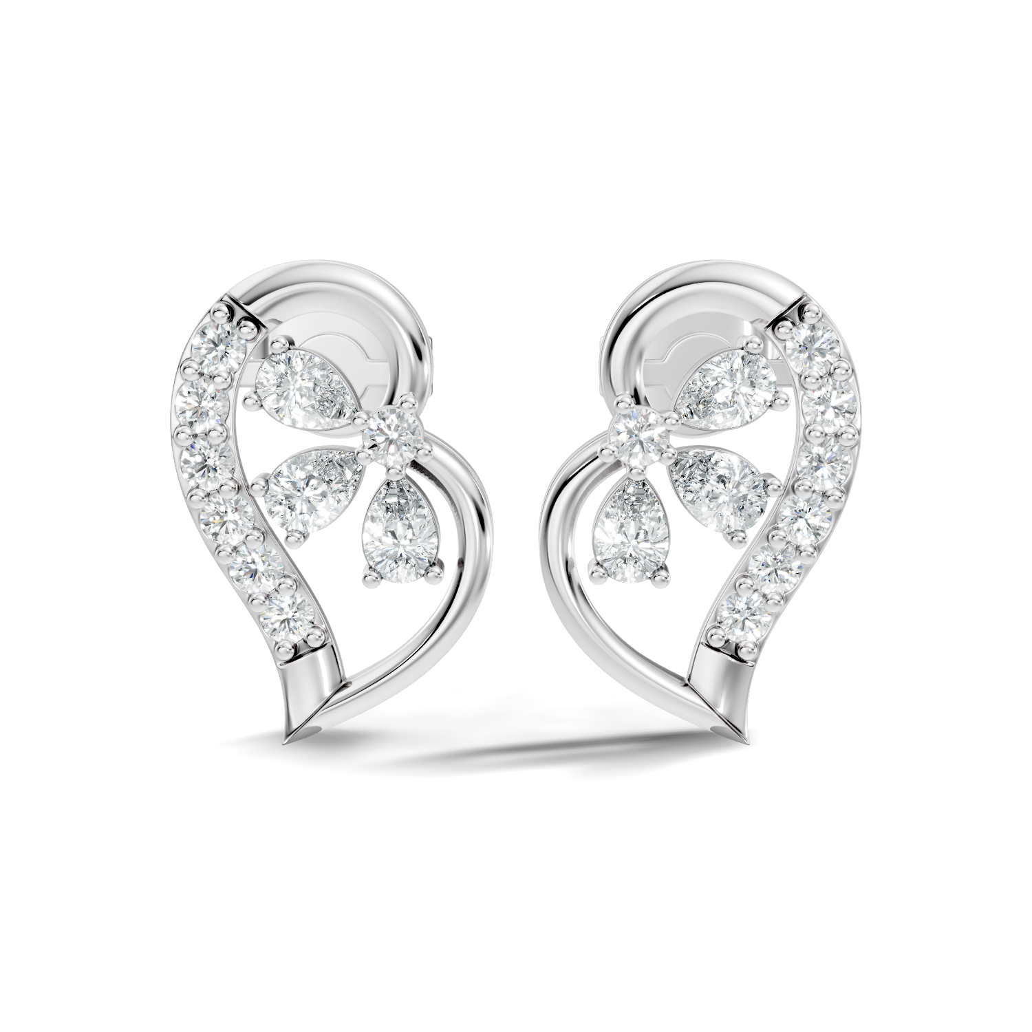 Gold Swirl Petal Pear Lab Grown Diamond Gorix Earring