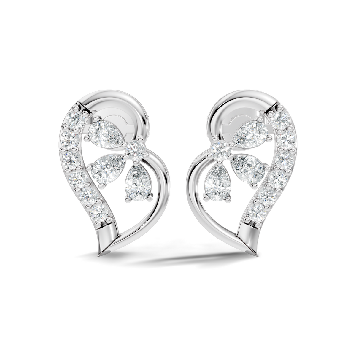 Gold Swirl Petal Pear Lab Grown Diamond Gorix Earring