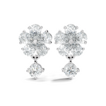 Gold 1Ct Floral Drop Design Pear Lab Grown Diamond Cavex Earring