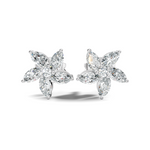Gold Floral Petal Design Marquise Lab Grown Diamond Elzor Earring