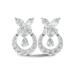 Gold 1Ct Swirl Halo Drop Design Pear Lab Grown Diamond Wylin Earring