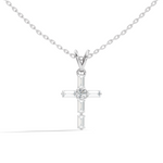 Gold Cluster Setting Baguette Lab Grown Diamond Aevinl Pendant