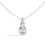 Gold Solitaire Drop Oval Lab Grown Diamond Noira Pendant