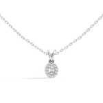Gold Halo Oval Lab Grown Diamond Elura Pendant