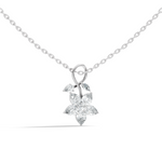 Gold Floral Drop Pear Lab Grown Diamond Isvya Pendant
