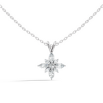 Gold Floral Marquise Lab Grown Diamond Sivra Pendant