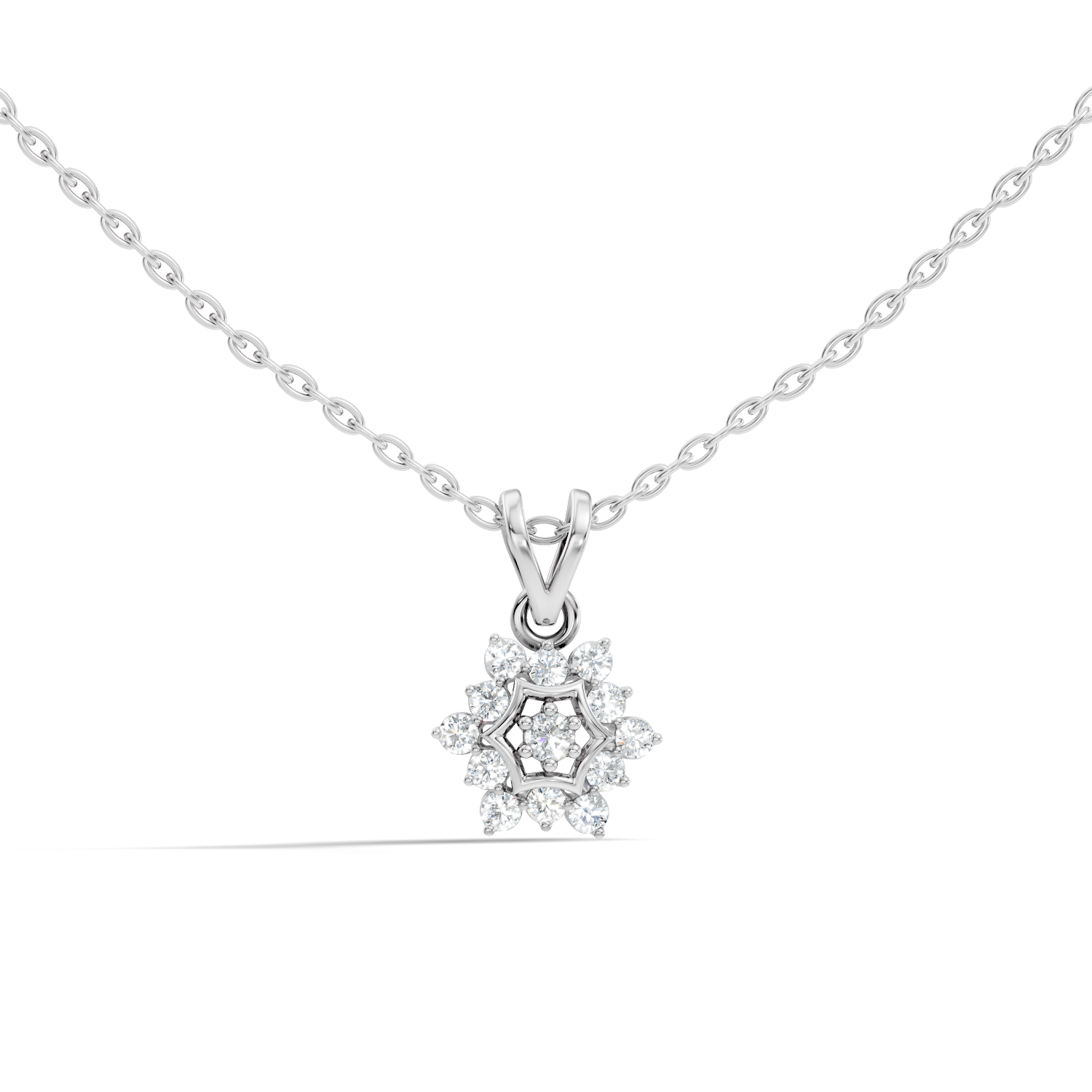 Gold Halo Round Lab Grown Diamond Avyne Pendant