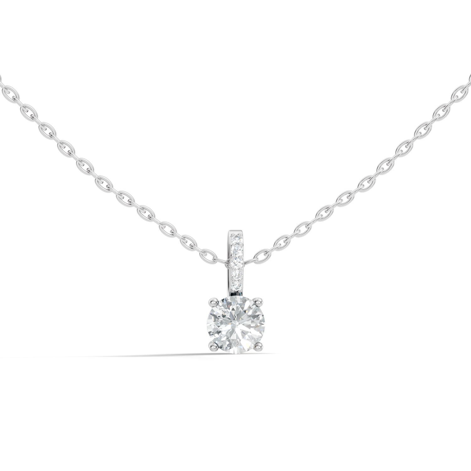 Gold Solitaire Bail Round Lab Grown Diamond Kyree Pendant